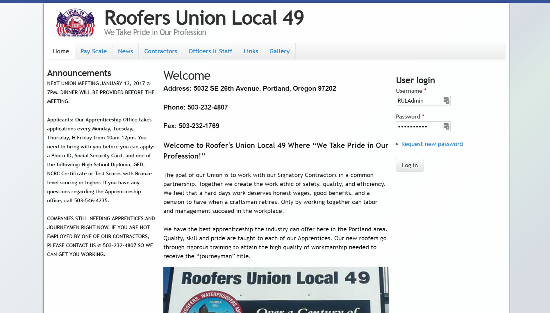 Roofer's Local 49 screenshot