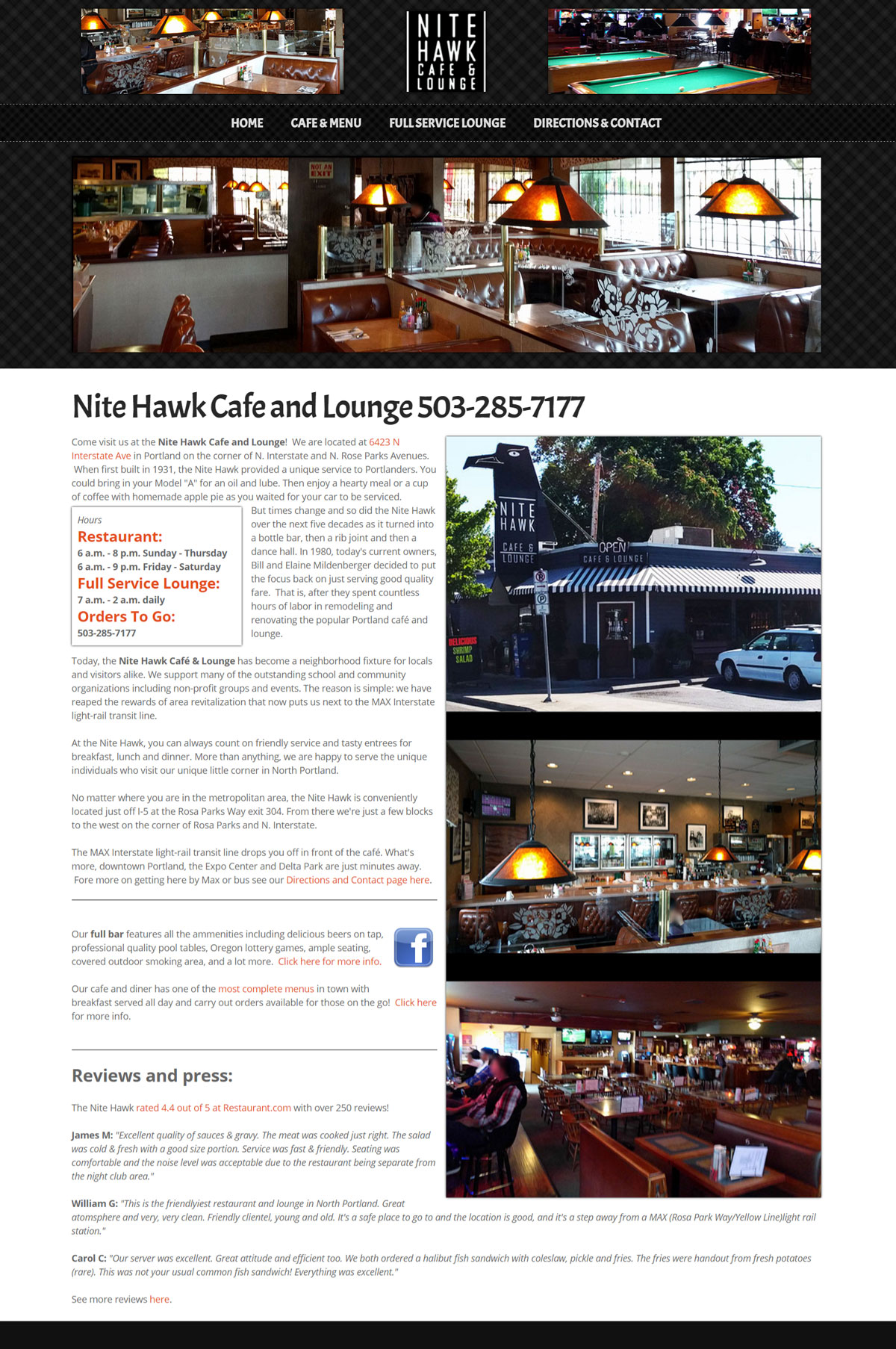 The Nitehawk Cafe and Lounge screenshot