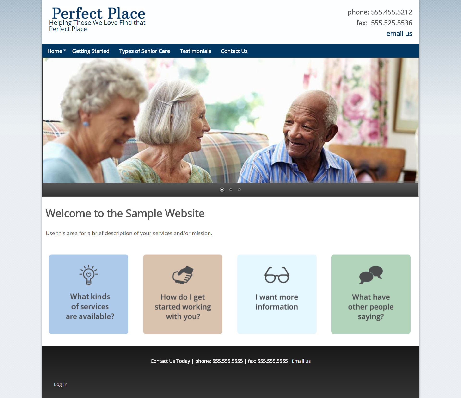 Perfect Place Sample site screenshot